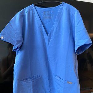 FIGS scrub top ceil blue, women M